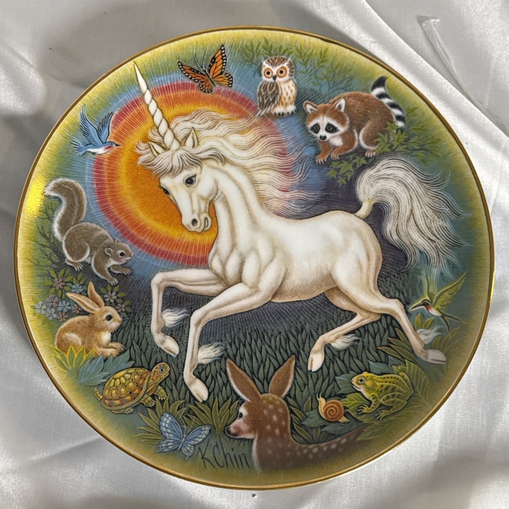 VTG Followers of Dreams by K. Chin Unicorn Fantasies Collector's Plate 2843/5000